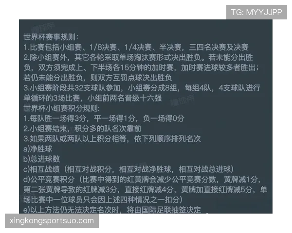 2026世界杯小组赛积分相同如何排名出线规则详解